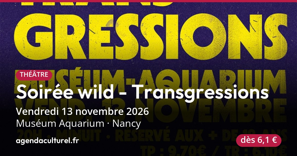 Soirée wild - Transgressions à Nancy le 13 novembre 2026