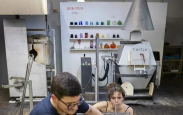 Démonstration de soufflage du verre