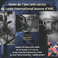 Visite de l'abri anti-aérien de la Seconde Guerre mondiale du Lycée international Jeanne d'Arc.