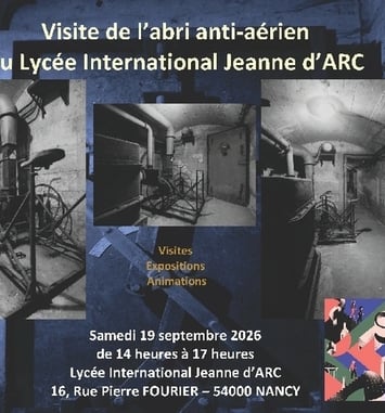 Visite de l'abri anti-aérien de la Seconde Guerre mondiale du Lycée international Jeanne d'Arc.