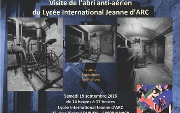 Visite de l'abri anti-aérien de la Seconde Guerre mondiale du Lycée international Jeanne d'Arc.