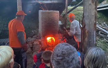 Guinguette de la fête du fer, spectacle de feu, et sortie de loupe la nuit